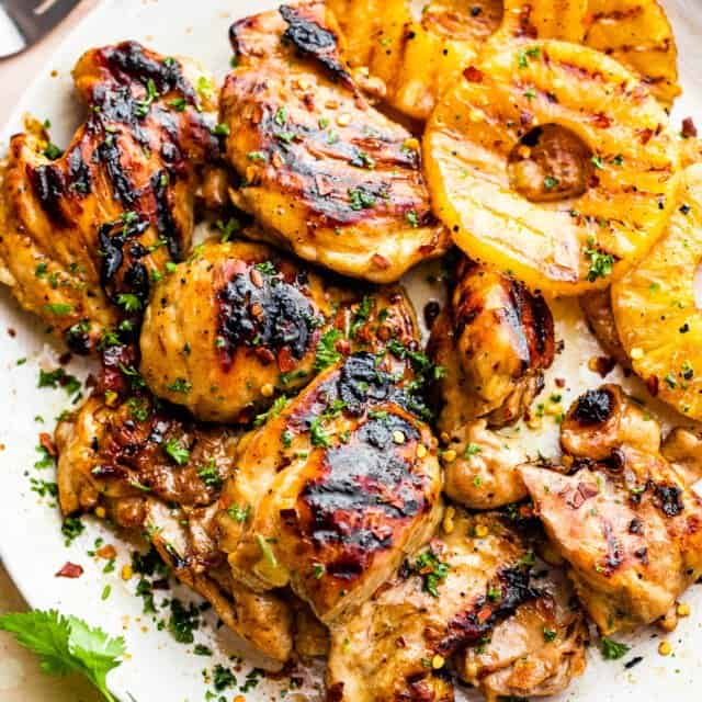 Beer Marinated Grilled Chicken Thighs Recipe l Diethood