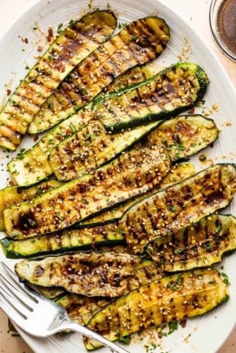 Grilled Zucchini with Sesame Soy Glaze | Diethood