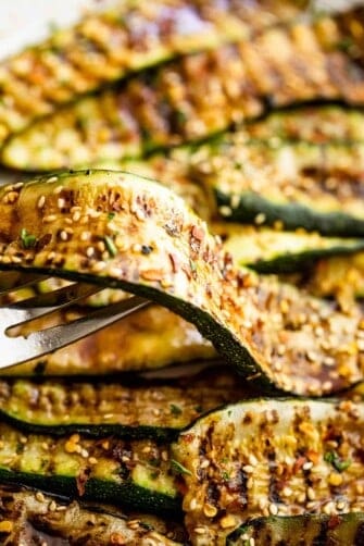 Grilled Zucchini with Sesame Soy Glaze | Diethood