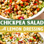 chickpea salad two picture collage pin