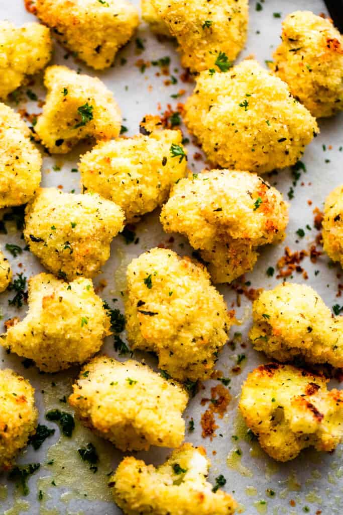 Roasted Parmesan Cauliflower Bites Recipe | Diethood