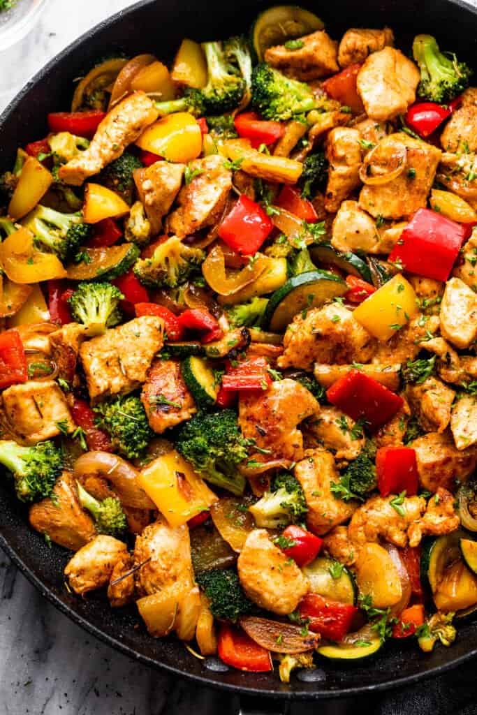 Chicken Vegetables Skillet Recipe Diethood