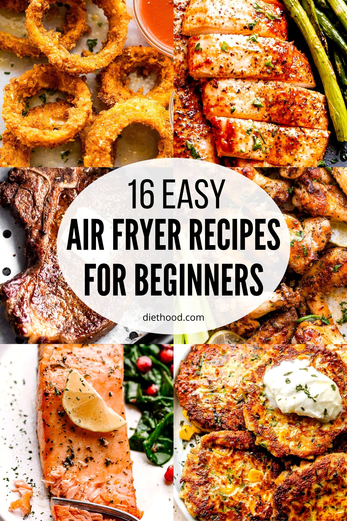 Collage of recipes made in the air fryer