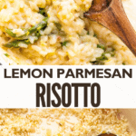 Lemon Parmesan Risotto two picture collage pinterest image