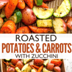 Roasted Potatoes and Carrots two picture collage pinterest image