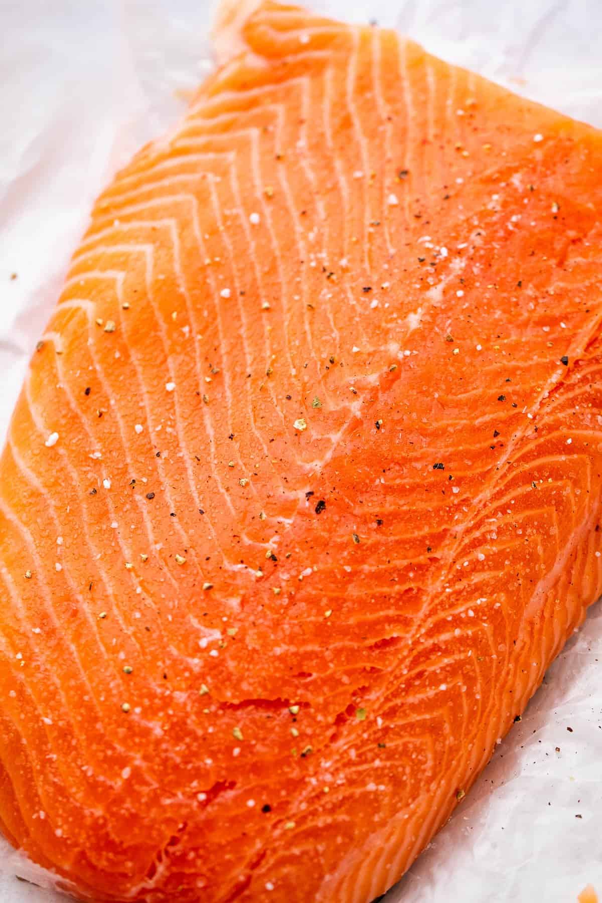 whole raw salmon fillet