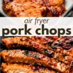 Air fried pork chops Pinterest image.