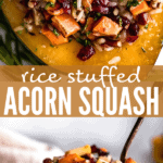 Rice Stuffed Acorn Squash two picture collage pinterest image