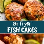 Air Fryer fish cakes Pinterest image.