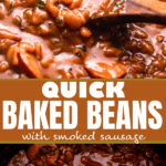 Baked Beans with Smoked Sausage two picture collage pinterest image