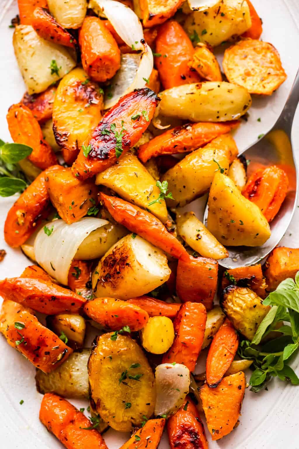 Roasted Sweet Potatoes with Parsnips | Diethood