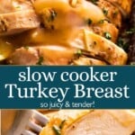 Slow cooker turkey breast Pinterest image.