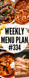 WEEKLY MENU PLAN (#334) pinterest collage image.