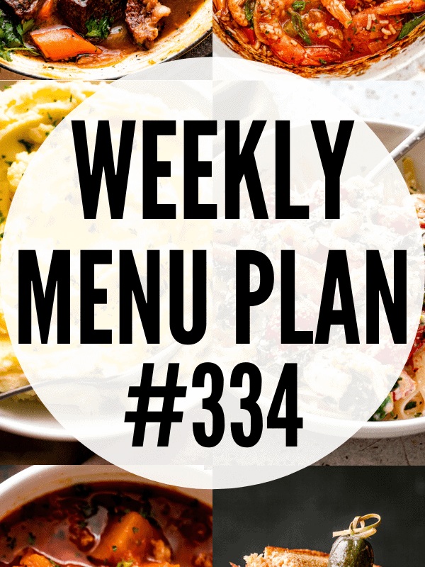 WEEKLY MENU PLAN (#334) pinterest collage image.