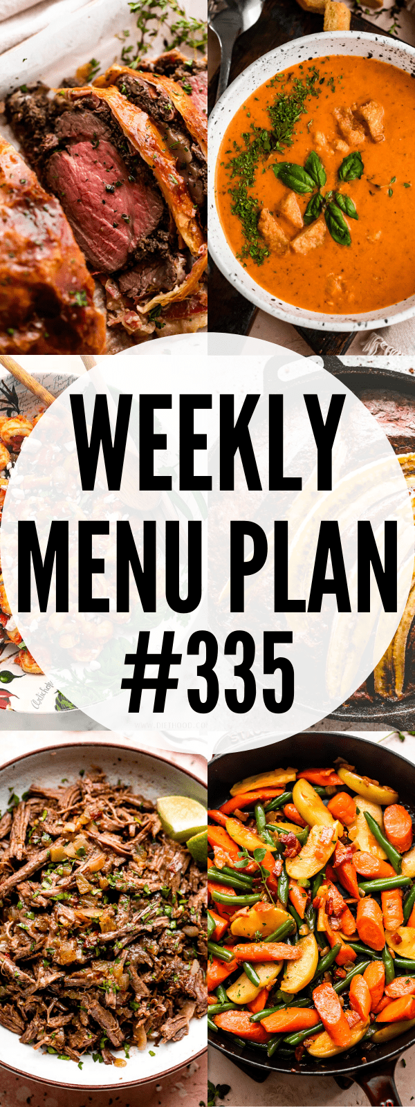 WEEKLY MENU PLAN (#335) pinterest collage image.