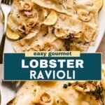Lobster ravioli Pinterest image.