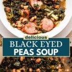 Black eyed peas soup Pinterest image.