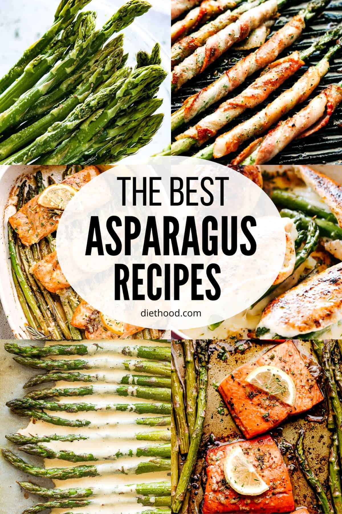 Collage of asparagus recipes