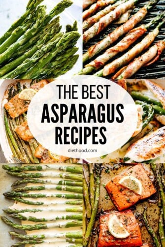 Collage of asparagus recipes