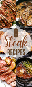 steak recipes collage image