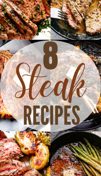 steak recipes collage image
