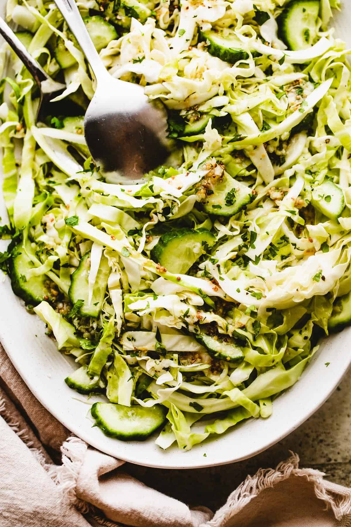 EASY Cucumber Cabbage Salad Recipe