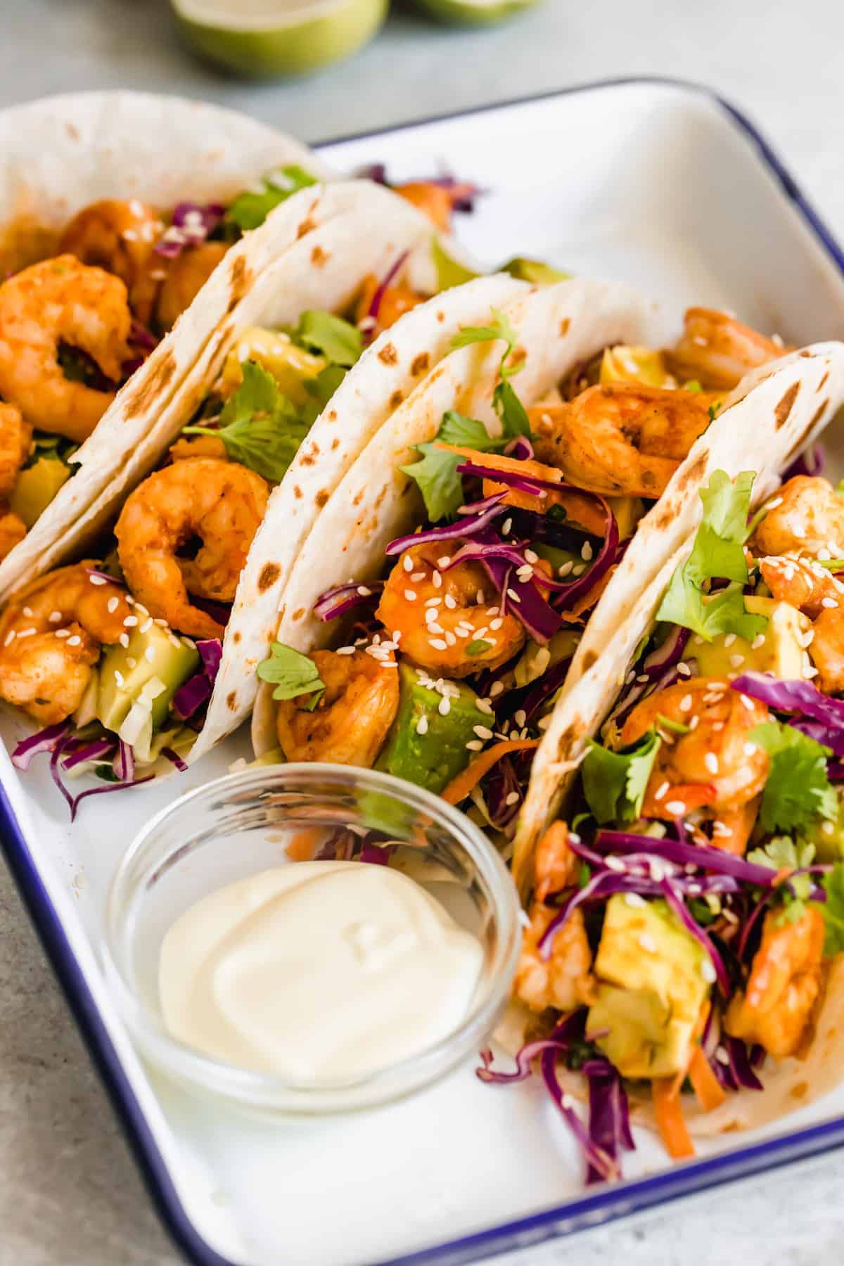 Shrimp Tacos with Asian Cabbage Slaw