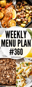 WEEKLY MENU PLAN (#360) collage hero image