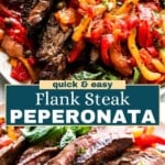 Steak peperonata Pinterest image.