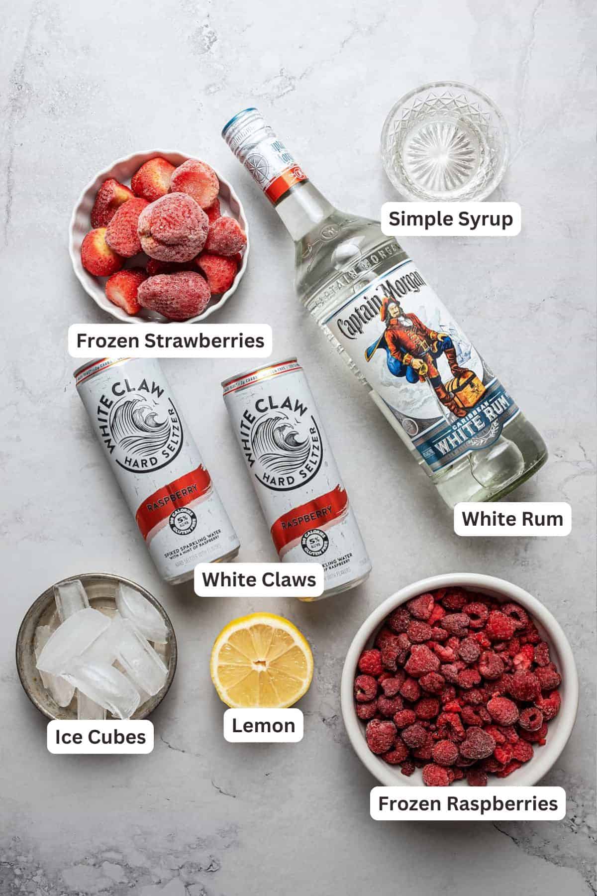 Ingredients for White Claw Slushies.