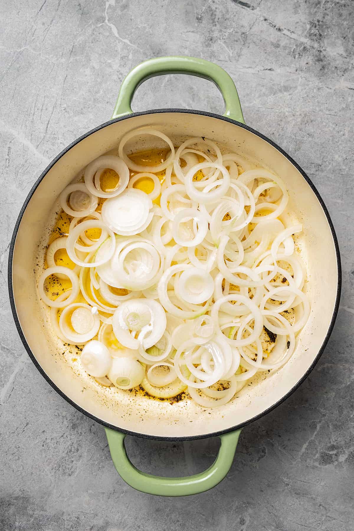 A pan full of sliced onions.