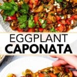 Eggplant caponata Pinterest image.