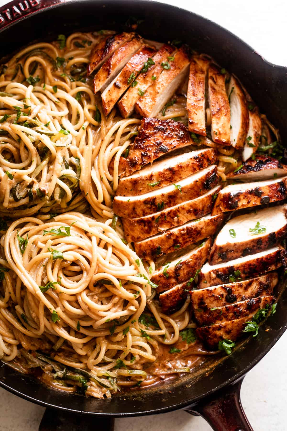 Cajun Chicken Pasta with Zoodles