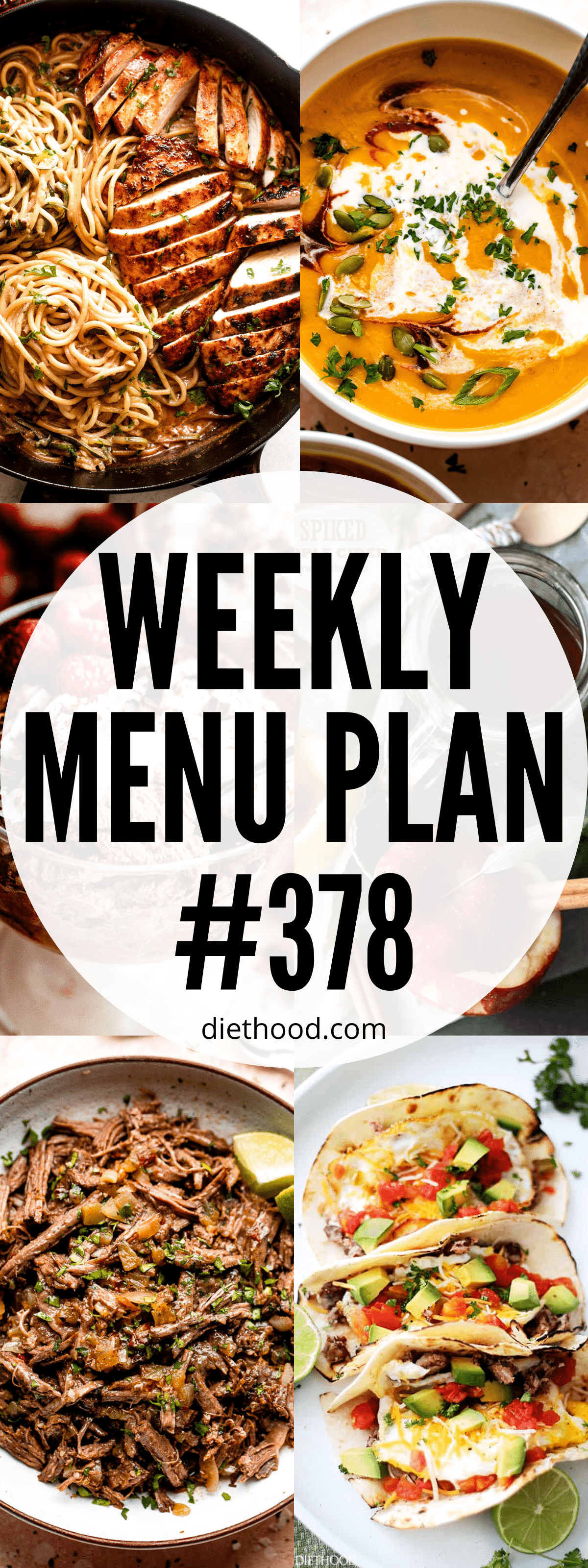 WEEKLY MENU PLAN (#378) collage