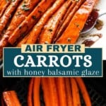 Air fryer carrots Pinterest image.