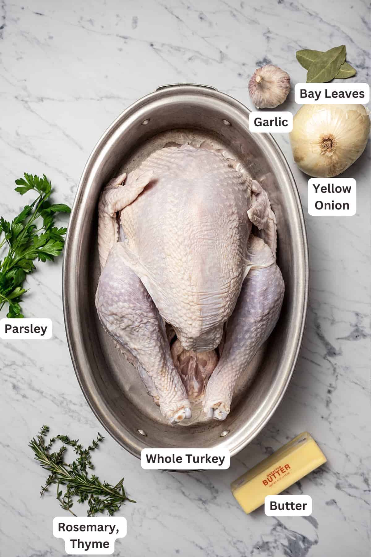 Ingredients for Easy Roast Turkey Recipe.
