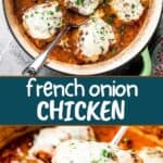 French onion chicken Pinterest image.