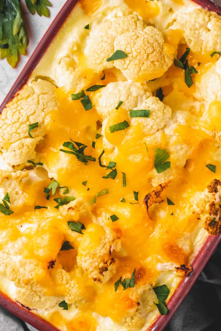 Cheesy Baked Cauliflower | Diethood