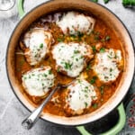 French Onion Chicken made in a skillet.