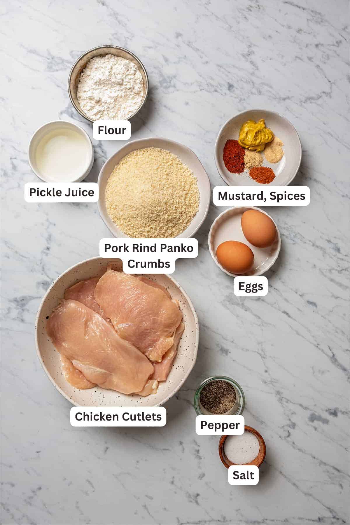 Ingredients for Air Fryer Crispy Chicken.