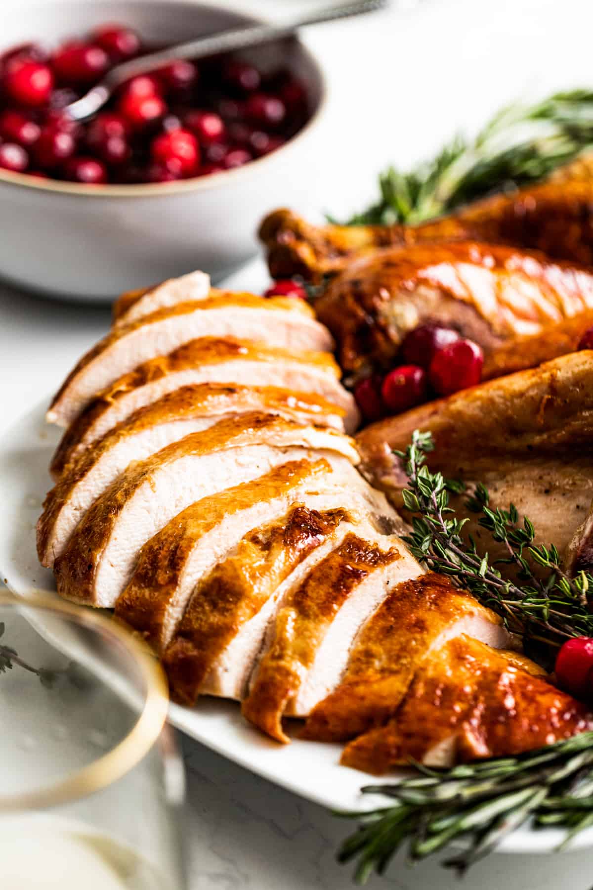 Sliced oven roasted turkey breast.