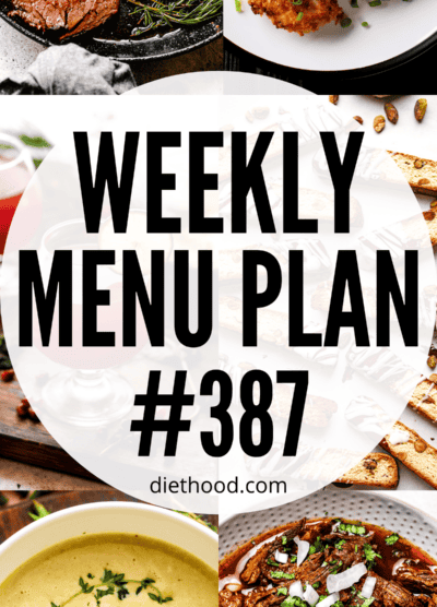 WEEKLY MENU PLAN (#387) six pictures collage