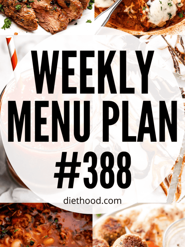 WEEKLY MENU PLAN (#388) six pictures collage