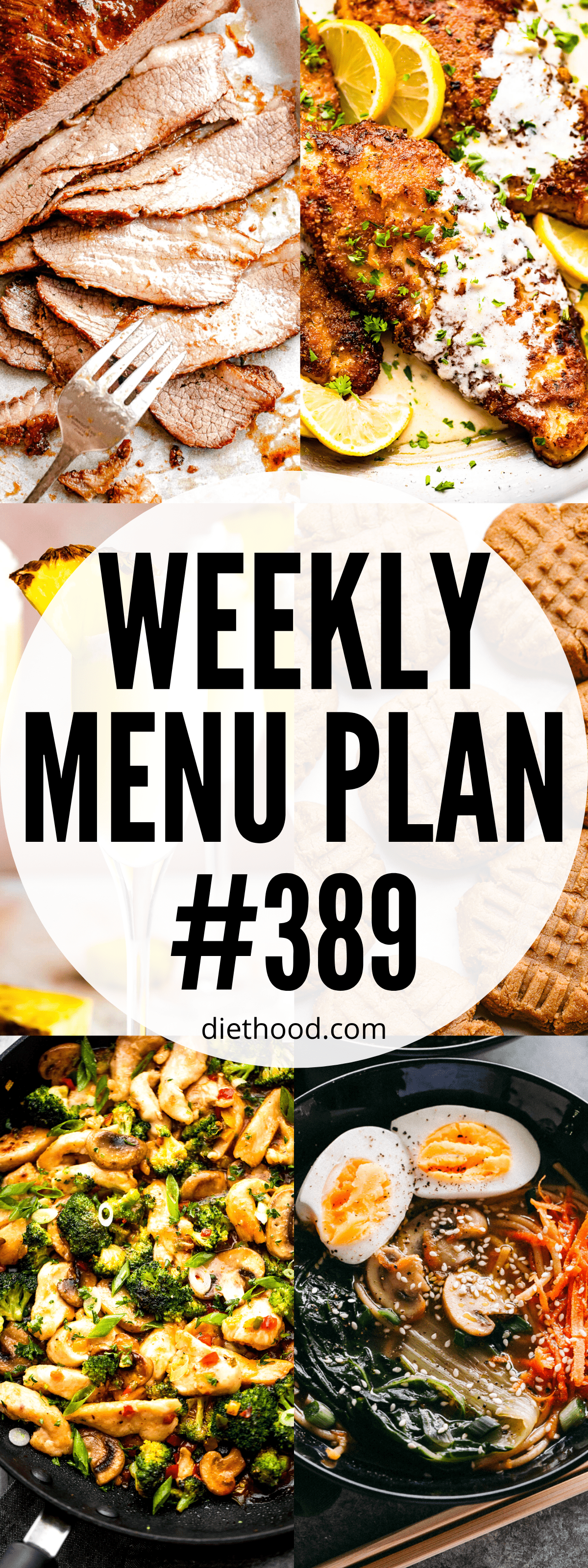 WEEKLY MENU PLAN (#389) six pictures collage