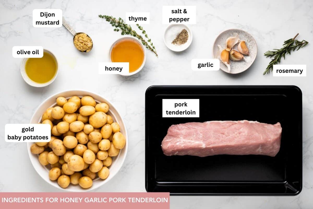 Ingredients for Honey Garlic Pork Tenderloin.