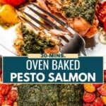 Pesto salmon Pinterest image.