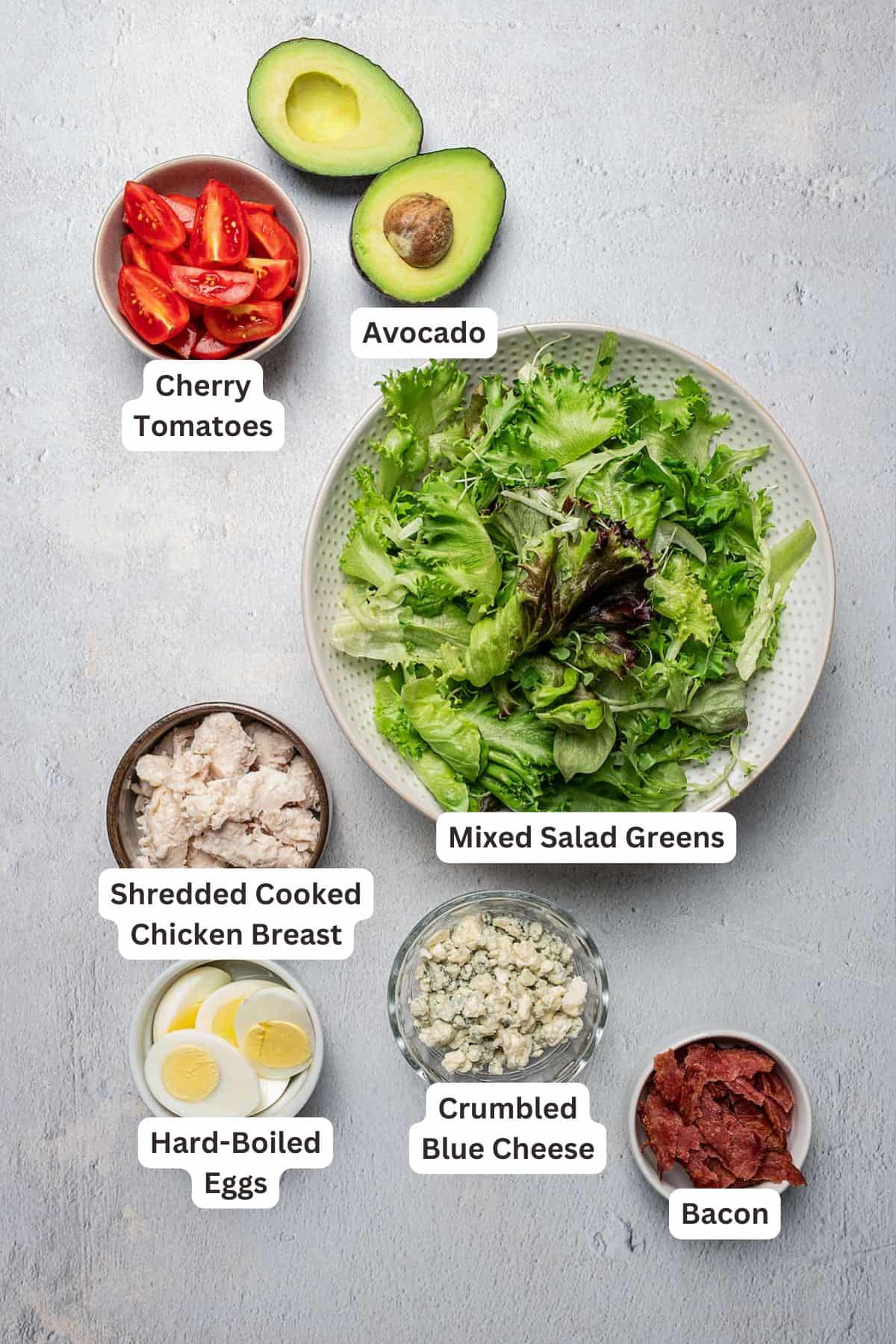 Ingredients for Cobb Salad.