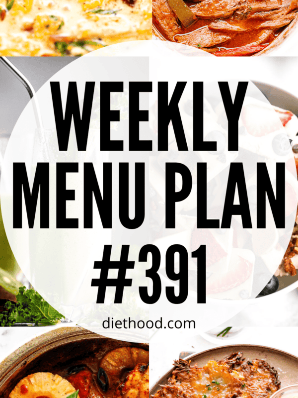 WEEKLY MENU PLAN (#391) six pictures collage