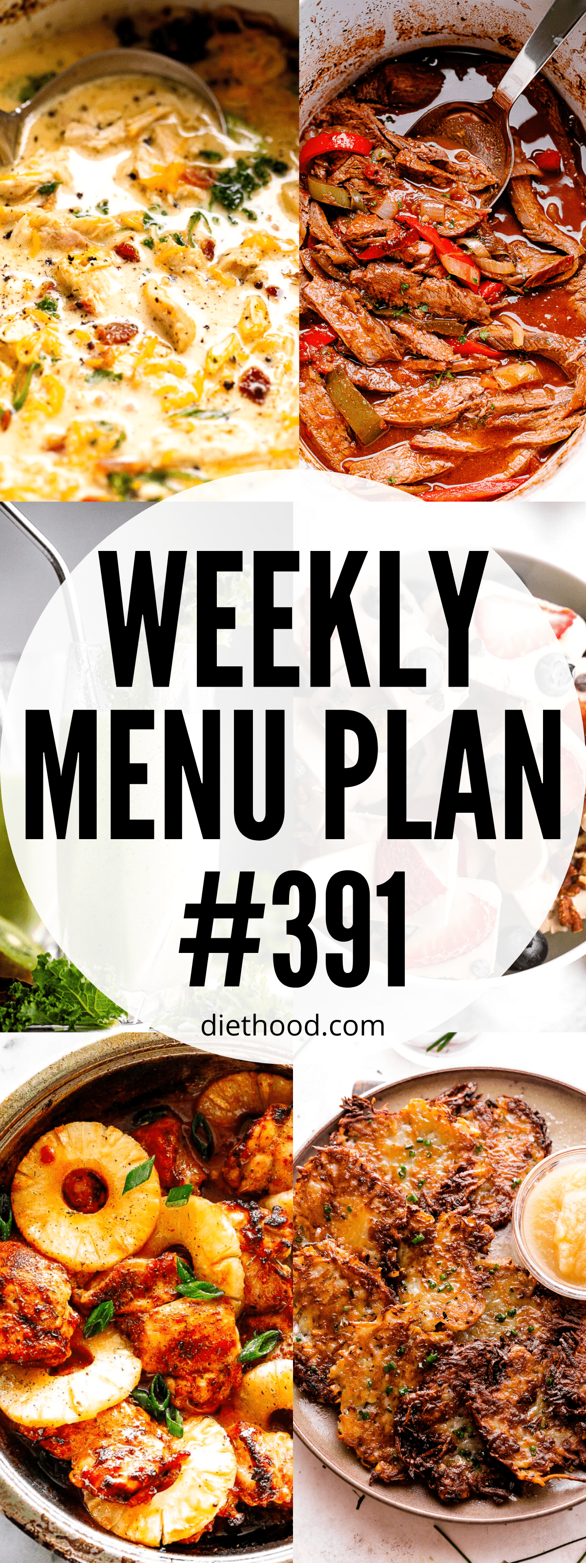 WEEKLY MENU PLAN (#391) six pictures collage