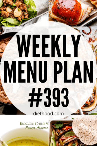 WEEKLY MENU PLAN (#393) six pictures collage